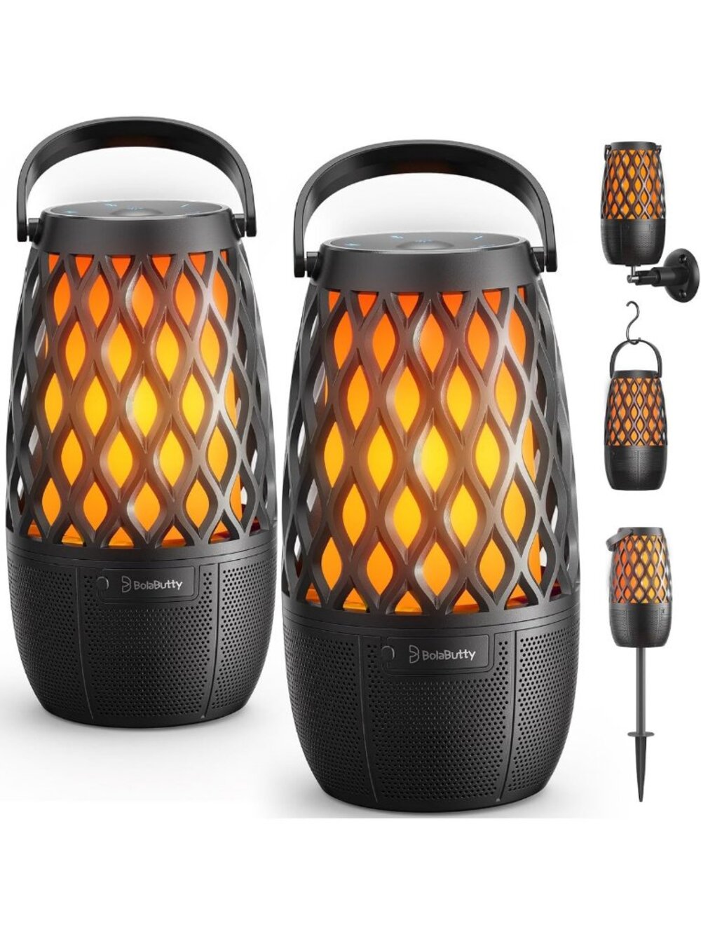 Waterproof Outdoor Speakers with Lights - Perfect Gift for Men & Women, 2 Pack